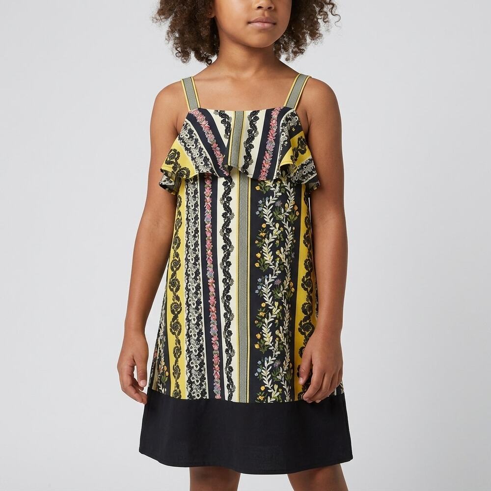 Oscar de la Renta Multicolor Floral Shift Dress Girls Short Sleeveless Size 8